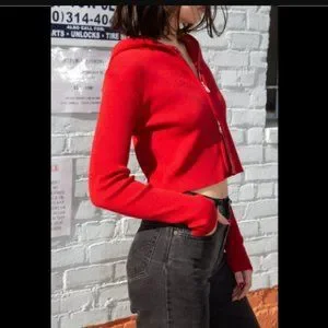 Brandy Melville Tops Brandy Melville Red Arden Hoodie Poshmark